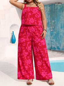 Vivid Eden Bộ đồ 2 mảnh thêu họa tiết lãng mạn thanh lịch dành cho nữ cỡ lớn, Bộ đồ 2 mảnh dành cho nữ - Đỏ - Xem 4