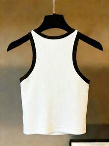 Franclia Nueva llegada Camiseta de tirantes regular para mujer con patrón de frutas bordado popular para uso diario casual - Blanco - Ver 2