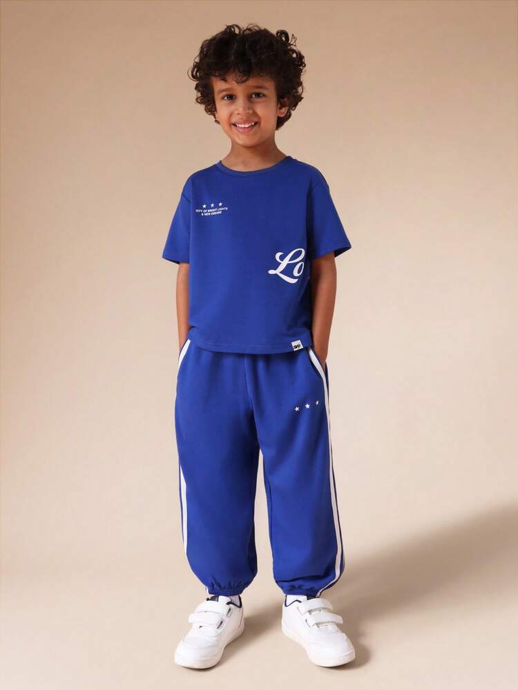 Oversized Tee And Jogger Set With Graphic Print