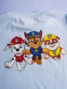 SHEIN | PAW Patrol Young Boy Cartoon Pattern Crew Neck Long Sleeve Pullover T-Shirt - Baby Blue - View 6