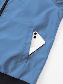 Manfinity Homme Chaqueta de manga larga con contraste de color para hombre - Celeste - Ver 5