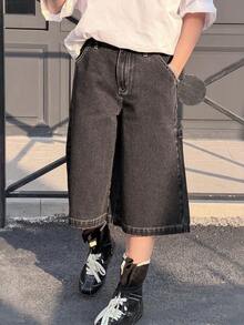 DAZY Tween Girls Denim Shorts - Black - View 6