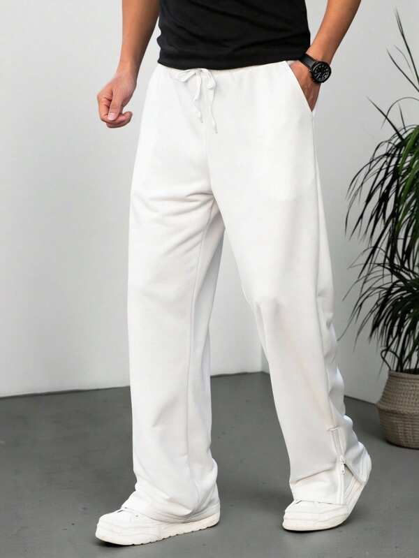 HUEFORM بنطلون رياضي أبيض للرجال بطراز الشارع الكاجوال، للربيع/الصيف