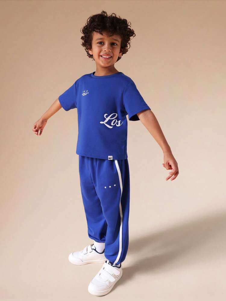 Oversized Tee And Jogger Set With Graphic Print