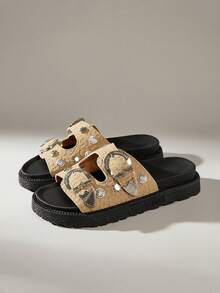 Solecia 女士厚底坡跟凉鞋 - 卡其色 - 查看 2