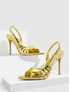 CUCCOO SZL Women Heeled Sandals - Gold - View 1