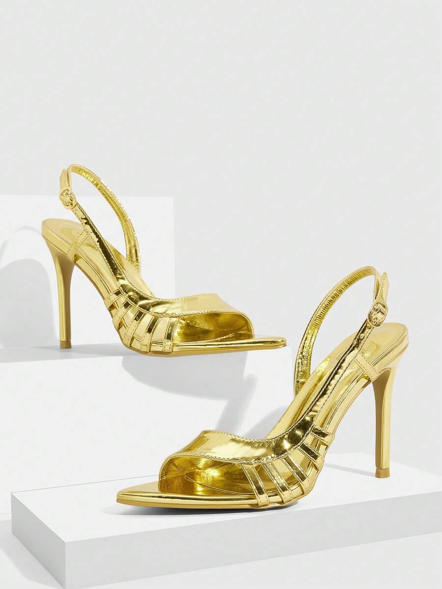 CUCCOO SZL Women Heeled Sandals - Gold - View 1