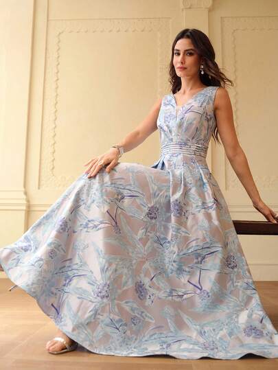 ZEYLAH 优雅无袖提花连衣裙，春夏款