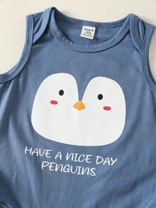 4pcs Newborn Baby Unisex Casual Knitted Rabbit & Fox Cartoon Pattern Sleeveless Romper Set, Summer & Spring Baby Boy Sleeveless Romper Baby Animal Clothes Baby Cartoon Clothes Anime Baby Boy Clothes - Multicolor - View 10