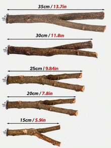 1PC Handmade Wooden Durable Wooden Bird Perching Cage - Comfortable Bird Grinding Stick - Fun Bird Toys And Supplies, Weight And Shape Vary Slightly Due To Wood Differences - Brown - View 14