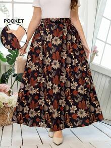 Reflora Plus Size Women Summer Casual Printed Pocket Skirt Carnival Costume Look 2026 Women Carnival Costume Spring Breaks Floral Vacations Summer Skirt - Multicolor - View 6