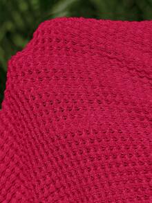 Slaydiva Summer New Music Festival Western Boho Easter Nashville Birthday Party Graduation Student Daily Casual Vacation Cruise Beach Sunbathing Viral Hit One Shoulder Twist Textured Fabric Fringe Hem Yellow Women Mini Dress - Red - View 7