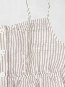 Sweetra 女士休闲条纹简约两件套，适合春夏外出穿着，粉色 - 卡其色 - 查看 5