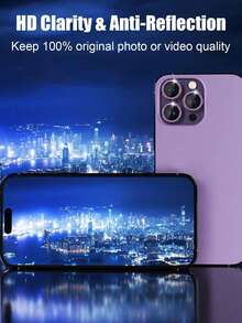 2Pcs Purple Light Anti-Spy Tempered Glass Screen Protector, Anti-Blue Light, Privacy Protection, Compatible With IPhone 11/12/13/14 Pro Max/15 Pro Max/16/16 Plus/16 Pro/16 Pro Max/16e/17/17 Air/17 Pro/17 Pro Max - Purple - View 14