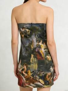 Glimmora Women's Figure Print Fitted Bandeau Mini Dress - Multicolor - View 2