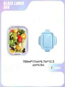 1个装玻璃食品储存容器，餐食准备，密封午餐盒，带防漏锁盖，适用于微波炉、烤箱、冰箱和洗碗机 - 彩色 - 查看 2