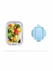 1个装玻璃食品储存容器，餐食准备，密封午餐盒，带防漏锁盖，适用于微波炉、烤箱、冰箱和洗碗机 - 彩色 - 查看 16