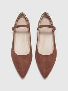 CUCCOO BIZCHIC Women's Pointed Toe Buckle Design Casual Everyday Commute Versatile Flat Shoes Spring Shoes - Brown - View 8