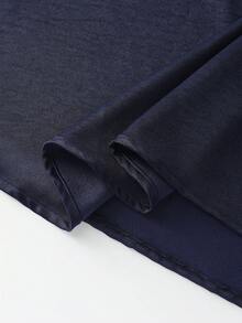 Chiquease Damen Minimalistische elegante Maxikleid mit Taillenschwung - Königsblau - Übersicht 4