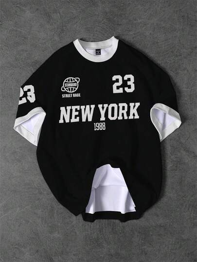 Aesthetic Post 1. 男士简约印花圆领短袖T恤\N2. 男士纽约印花T恤