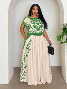 Veslaya 大码新品/复活节/西部风/海滩风/波西米亚风/波西米亚女装/节日女装/锐舞派对/复活节女装/复古女装/乡村音乐会装/外出装/仙女风/节日装/机场/夏季装 - 綠色 - 查看 2