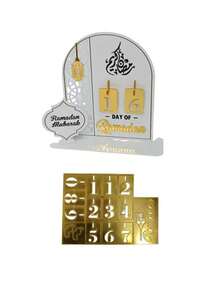 1 Set/2 Sets de Calendario de Cuenta Regresiva de Ramadán de Acrílico, Calendario de Ramadán (con números reemplazables) 2026, Decoración de Fiesta de Eid Al-Fitr - Multicolor - Ver 8