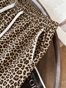 Resyla 女士长裤 / 豹纹印花 / 性感火辣风格 / 时尚复古派对 / 宽松舒适的女士阔腿裤 / 2026秋冬新款女士休闲长裤 - 彩色 - 查看 5