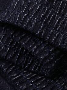 DAZY 女士翻领无袖开襟短款休闲水洗牛仔外套 - 深色水洗藍 - 查看 7