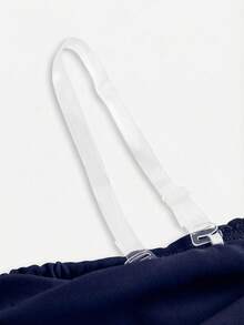 Girlism Teen Girls' Off-Shoulder Bow Tie Red Mini Party Dress - Navy Blue - View 4