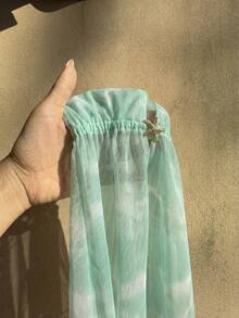 Sunnyshic Top halter sin espalda con efecto tie-dye para vacaciones en la playa - verde menta - Ver 8