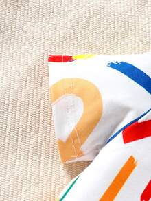 Baby Boy Letter Print Short Sleeve T-Shirt And Distressed Denim Shorts Set - Black - View 8