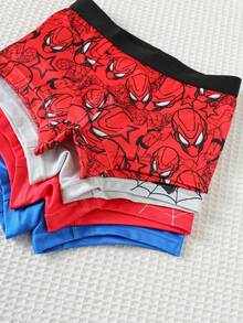 SHEIN 4条装男童蜘蛛印花平角内裤 - 彩色 - 查看 5