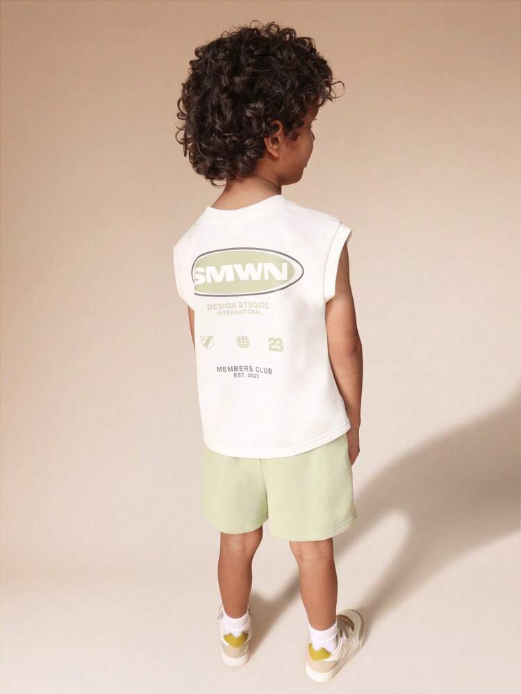 Tank Top And Shorts Set With Back Print