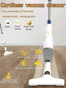 1 Aspiradora de mano de alta potencia - Liviana, recargable, con diseño de ciclón de alta succión para uso en el hogar, el automóvil y la oficina, succión potente y alta eficiencia, regalo para fiestas. - Multicolor - Ver 1