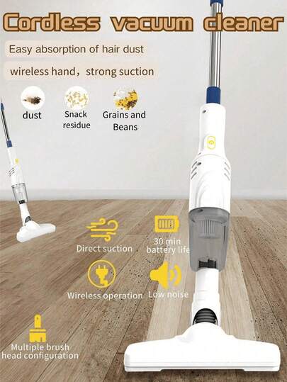 一台大功率手持吸尘器 - 轻巧可充电手持吸尘器，采用高吸力旋风设计，适用于家庭、汽车和办公室使用，吸力强劲，效率高，节日礼物。