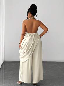 Maweii Bộ đồ gợi cảm, thanh lịch, đa năng, cổ yếm, cỡ lớn, 2 món. - Màu be - Xem 2