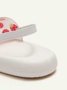 Cozy Pixies Dép xăng đan/dép mùa hè thời trang trung tính, dễ thương, vui nhộn, giản dị, họa tiết dâu tây, dành cho bé gái. - trắng - Xem 6