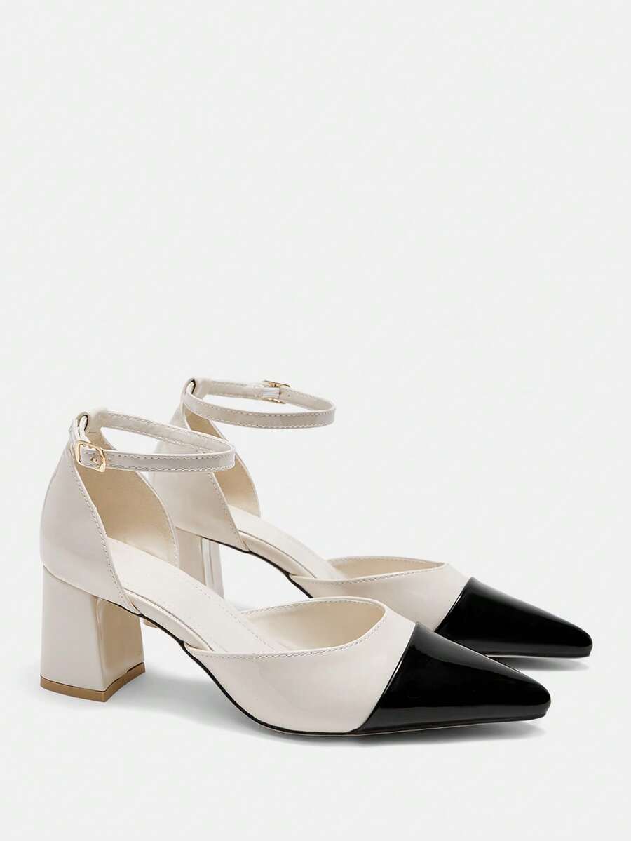 CUCCOO CURVES Women Shoes Women's Pointed Buckle Design Everyday Versatile Fashion Wide Last High Heels - Beige - View 1