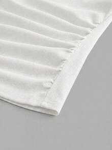 Slaydiva 3pcs/Pack Black + White Casual Basic Racerback Sleeveless Deep V-Neck Ribbed Tank Tops For Women - Multicolor - View 6