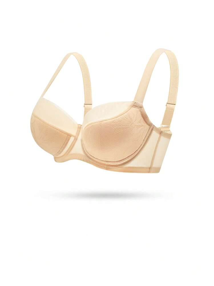 Lightly Lined Mesh Lace Support Bra