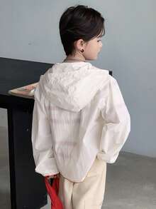 DAZY Tween Boy Casual Lightweight Zip-Up Hooded Jacket, Autumn Spring - Apricot - View 5