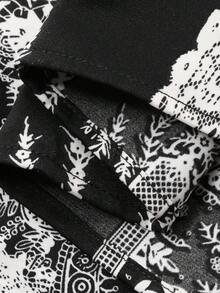 Vivie Lora Women's Loose Fit Mid-Length Graphic Print Dress, Black & White - Black and White - View 7