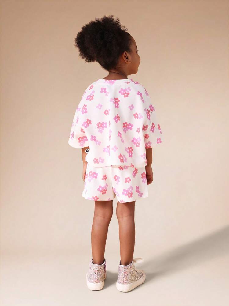 Ensemble t-shirt et short à imprimé floral