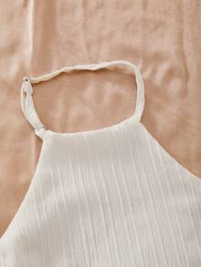 2pcs/Set Girls Sleeveless Top And Pants Set, Casual Vacation Outfit, Suitable For Spring/Summer - Apricot - View 6