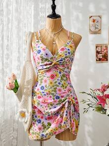 Swim Vcay Váy áo tắm nữ gợi cảm họa tiết hoa nhí đan chéo dành cho kỳ nghỉ biển. - Nhiều màu - Xem 4
