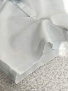 新生男宝宝可爱休闲假日撞色印花短袖连体衣 - 藏蓝色 - 查看 7