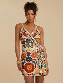 Travachic Women's Casual Vacation Short Dress, Bohemian Dress, Vacation Dress, Dress - White - View 3