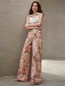 MOTF PREMIUM 印花阔腿牛仔裤 - 彩色 - 查看 1