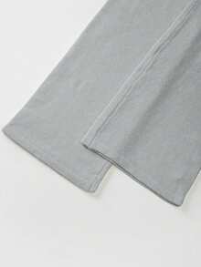 Franclia 2件套 女士休闲宽松运动风韩版可爱百搭阔腿裤毛衣套装，秋冬季 - 淺灰色 - 查看 6