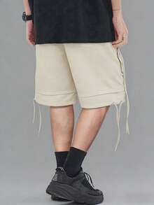 Manfinity Roghcode Quần short nam - Màu be - Xem 2